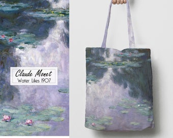 Leinen Tragetasche, Claude Monet Seerosen Kunstdruck