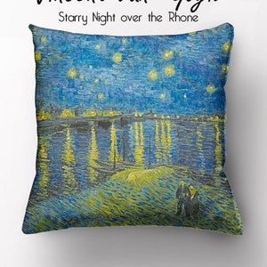 Vincent van Gogh, Starry Night, Cushion cover, 18x18 cushion, Cushion zipper, Linen pillow, Cushion, decorative pillows, throw pillow