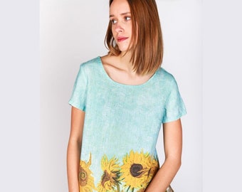 Amazon Blusa Blanca Con Girasoles Playera De Girasoles MercadoLibre