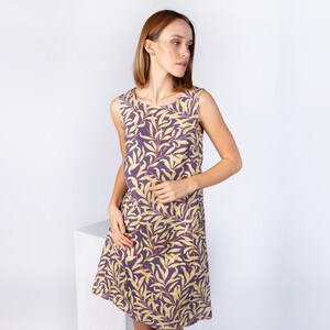 Abito in lino, William Morris, Abito estivo, Stampa floreale, Abito casual, Abito vintage, Abito da spiaggia, Abito senza maniche