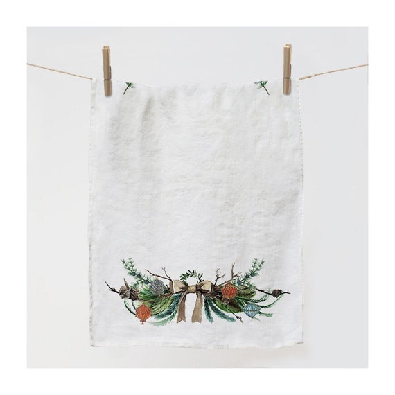 Kitchen towel, Scandinavian Christmas, linen towel, Christmas towel, Christmas ornaments, Christmas decor, 100% linen fabric