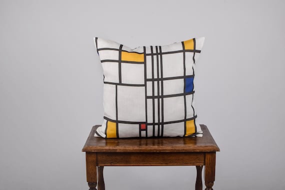 Piet Mondrian, Cushion cover, linen pillow, 18 x 18 pillow, cushion with zipper, decorative pillows, throw pillow, pillow cover, pillow case