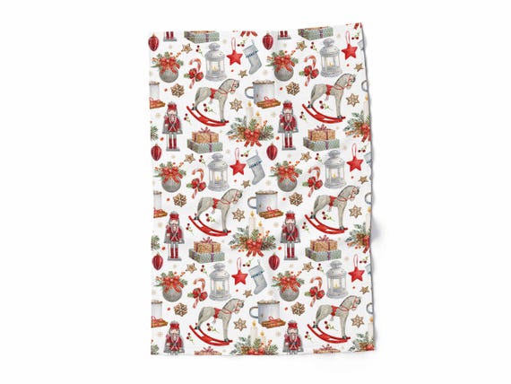 Kitchen towel, Winter Treasures, Linen Kitchen Towel: Lithuanian Made