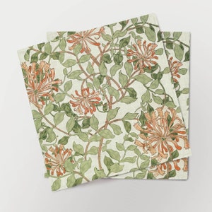 Napkins set, William Morris, Honeysuckle, fabric napkins, linen napkins, 100% linen, linen napkins set, William Morris napkins