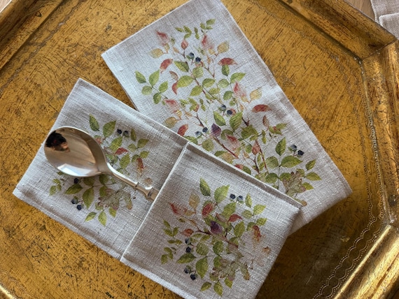 Cutlery holders, Autumn table decor, dinner flatware bag, cutlery pocket, fabric cutlery holder, 100% linen