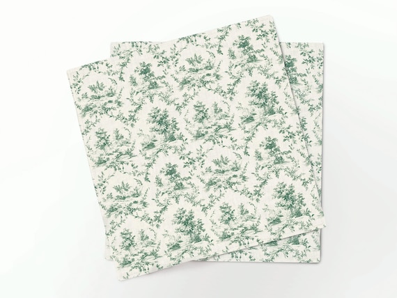 Napkins set, Toile garden, 100% linen, napkins cloth, fabric napkins, napkins for wedding, custom napkins, dinner napkins