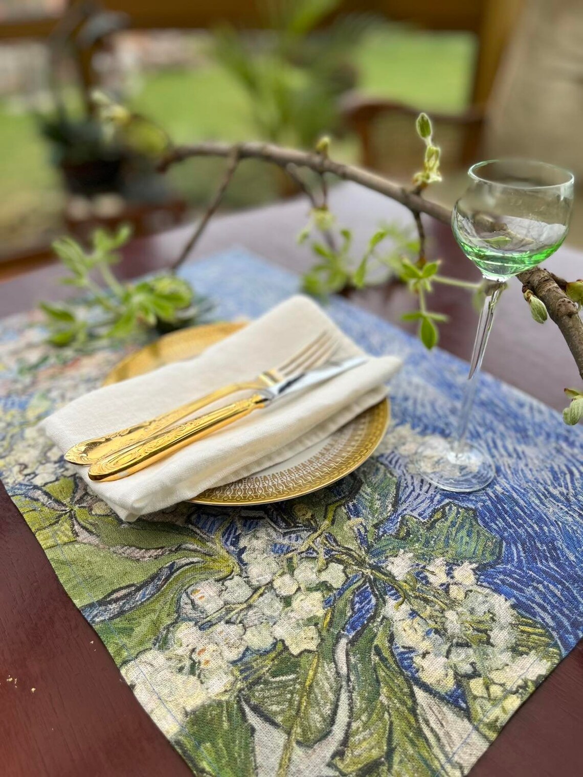 Placemats Set Vincent Van Gogh Blossoming Chestnut Branches Etsy