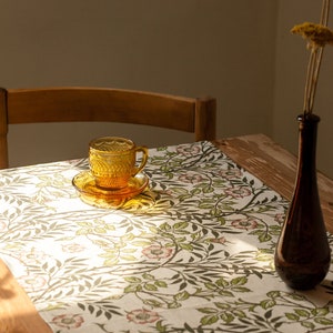 Tischläufer, William Morris, Sweet Briar, 19x56, Vintage Tischläufer, 100% Leinen, Leinentischblatt, maßgefertigter Tischläufer Bild 8