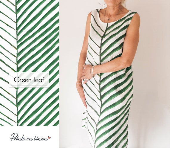 Green leave, linen dress, wabi sabi, linen dress a line, green fashion, eco fashion, minimalist dress, sleeveless dress, linen woman dress
