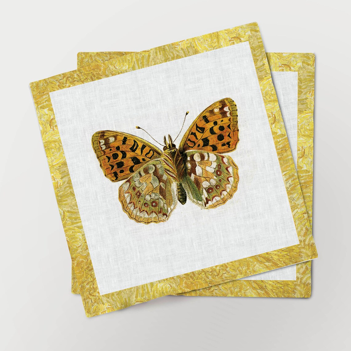 Napkins Set Butterflies Six Different Napkins Linen Etsy