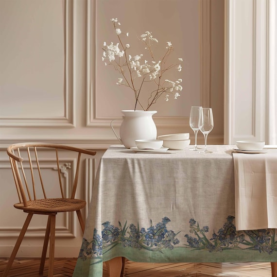 Tablecloth, Vincent van Gogh, Irises, Linen fabric, Irises, 100% linen