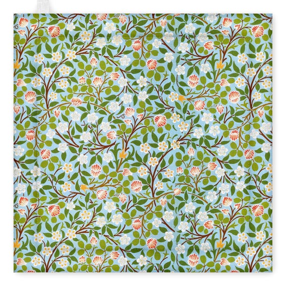 Pot Holder, William Morris, Clover, kitchen accessory, linen pot holder