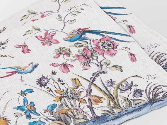 Placemats set, Japanning by Jean Pillement, 1760, unique placemats, vintage placemats