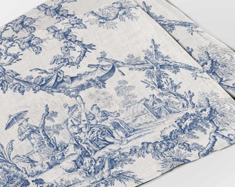 Placemats, Toile de Jouy, placemats set of 4, placemats set of 6, fabric placemats, linen placemats, placemats set