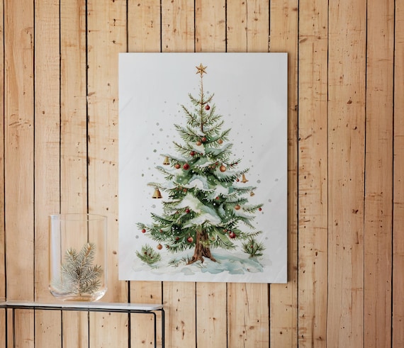 Christmas Tapestry, Fir with Bells Christmas wall tapestry, Fir Tapestry, Christmas decor, 100% linen, Christmas tree, Christmas wall hang