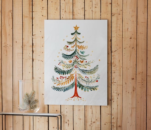 Boho Christmas Tapestry, Christmas wall tapestry, Fir Tapestry, Christmas decor, 100% linen, Christmas tree, Christmas wall hang
