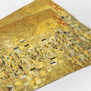 Placemats, Gustav Klimt, Adele, placemats set of 4, placemats set of 6, fabric placemats, linen placemats, placemats set, gold placemats set
