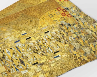 Placemats, Gustav Klimt, Adele, placemats set of 4, placemats set of 6, fabric placemats, linen placemats, placemats set, gold placemats set