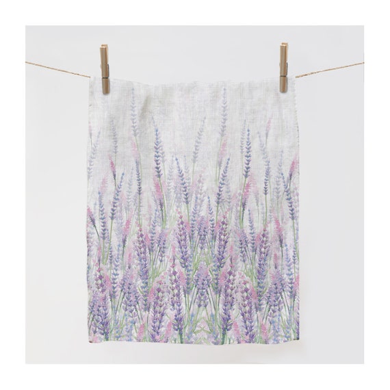 Lavenders, Tea towel, Kitchen towel, 100% linen fabric, Gift for her, Linen towel, Organic fabric towel, Tea towel art, Holiday gifts