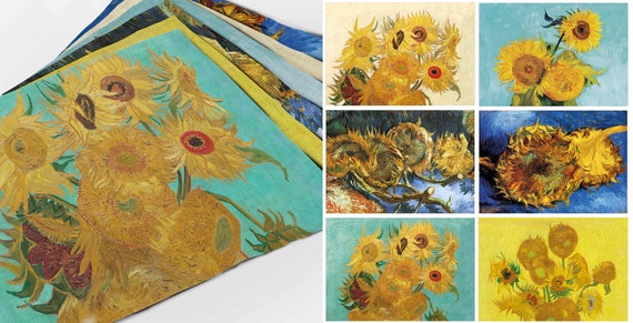 Van Gogh, six placemats set, linen placemats, matching placemats, 100% linen, Vincent van Gogh, easter table decor, fabric placemats
