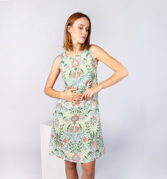 Dress, Persian, William Morris, Summer dress, Floral print, Boho dress, Vintage dress, Sleeveless dress, Comfortable fit