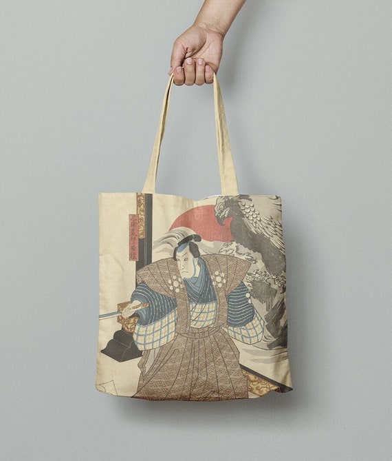 Tote bag, Utagawa Kuniyoshi, 1847-1848, Drie Acteurs, linen tote, Japan bag