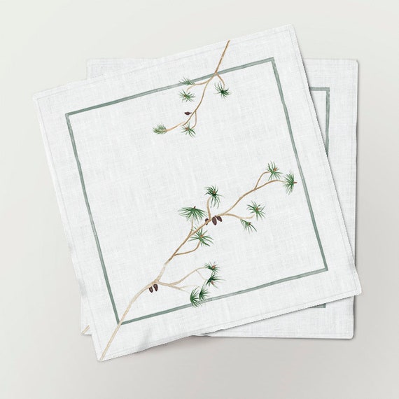 Napkins set,  winter table decor, Napkins set, Christmas linen napkins, hand made napkins, holiday napkins, party napkins, custom napkins