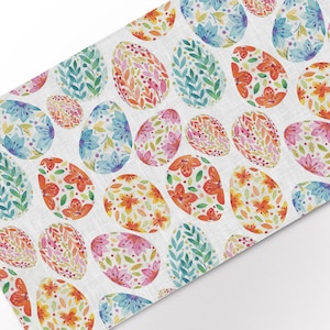 Table runner, Egg-cellent, Springtime, Easter Tablerunner, Easter table runner, Easter table top, 100% linen, Easter eggs