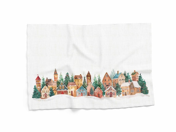 Christmas towel, Holiday Homes, linen towel, 100% linen, Christmas kitchen decor