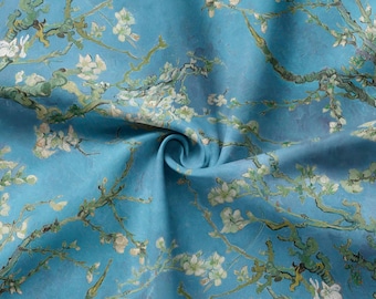 Van Gogh Almond Blossom Linen Fabric, Classic 2, Crafting Material