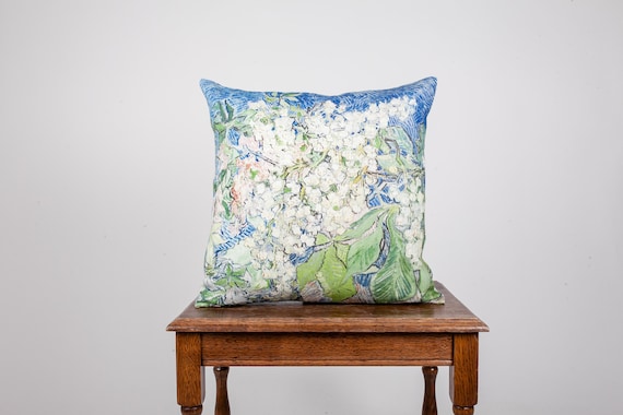 Blossoming Chestnut Branches, Vincent van Gogh, Decorative pillow, Cushion cover, 100% linen, home pillow, Linen pillow case, Art pillow