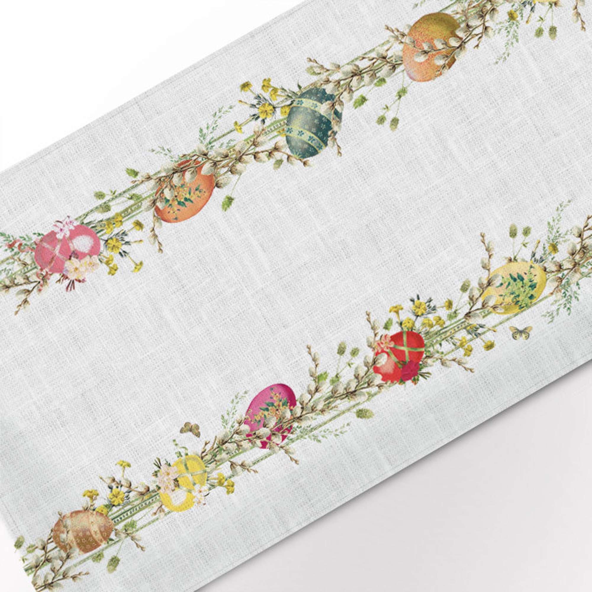 Easter table runner, Willow, Easter decor, Easter eggs