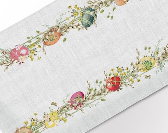 Easter table runner, Willow, Easter decor, Easter eggs, linen table runner, linen, Easter table, Easter gift, eggs, 100% linen