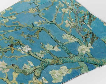 Almond Blossom Linen Placemats, Van Gogh Inspired, Art Decor