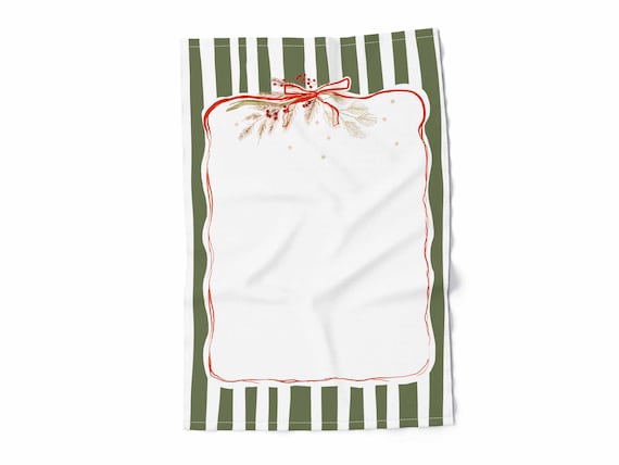 Linen towel, Christmas Stripes, Winter decor, Christmas kitchen decor, Christmas decor, Christmas ornaments, 100% linen