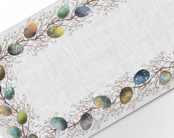 Easter table runner, Claude Monet, Easter decor, Easter eggs, linen table runner, linen, Easter table, Easter gift, eggs print