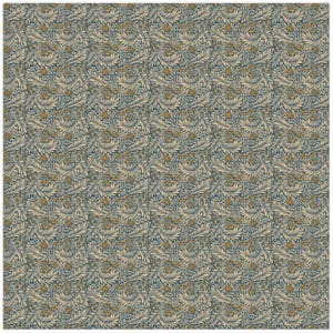 May include: A seamless pattern featuring a repeating design of stylized leaves and flowers in shades of beige and blue.