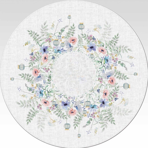 Round tablecloth, linen tablecloth, farmhouse decor, vintage, rustic decor, mother in law gift, 1st anniversary gift, wedding gift, linens