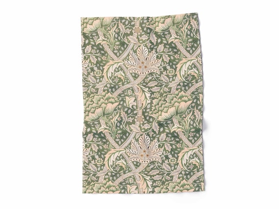 Kitchen towel, William Morris, Windrush, tea towel, linen towel, towel with hook, 100% linen