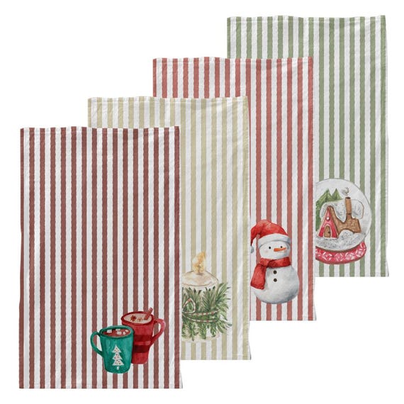 Linen Kitchen Towel Set, Winter Essentials, Hostess Gift