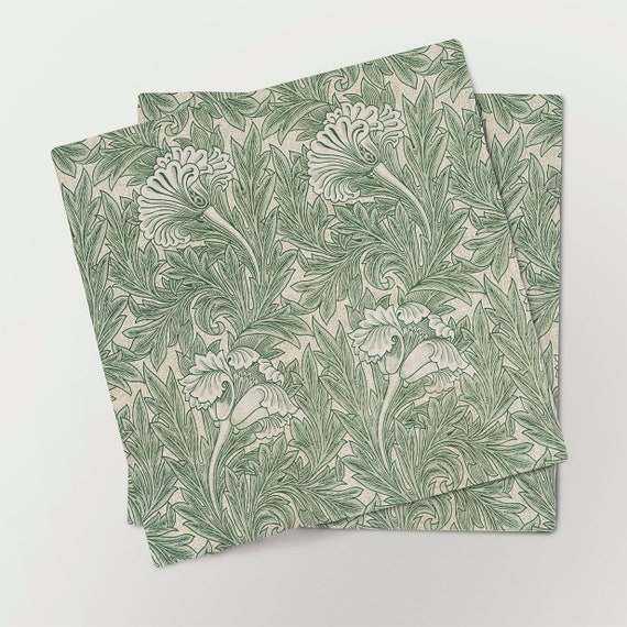 Napkins set, William Morris, Tulip, fabric napkins, 100% linen, floral napkins