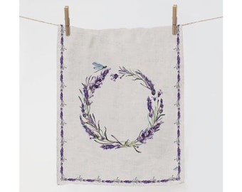 Towel, Lavandula, dish towel, 100% linen, linen kitchen towel, Lavenders towel