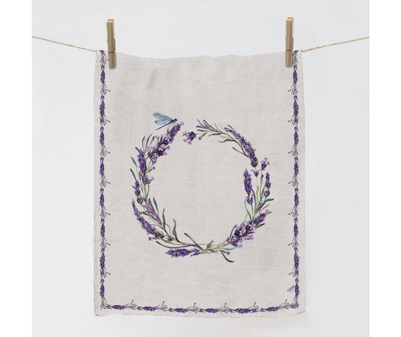 Towel, Lavandula, dish towel, 100% linen, linen kitchen towel, Lavenders towel