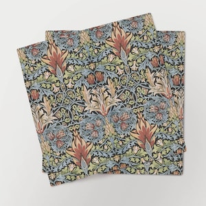 Juego de servilletas de lino con diseño de cabeza de serpiente de William Morris, Europa