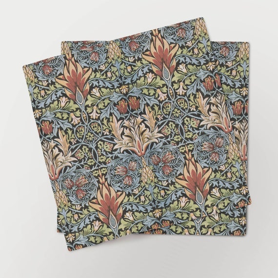 Napkins set, William Morris, Snakeshead Printed Textile, linen napkins, 100% linen, fabric napkins, Europe