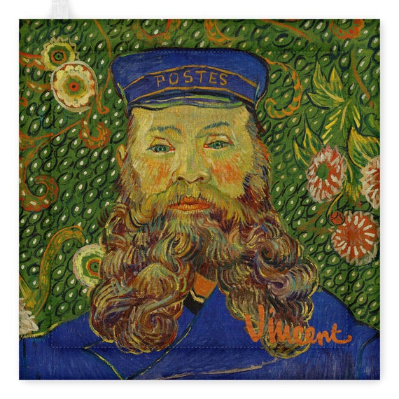 Pot Holder, Vincent van Gogh, Unique design, kitchen accessory, linen pot holder, custom size pot holder, kitchen decoration