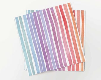 Napkins set, Rainbow Stripes, 100% linen