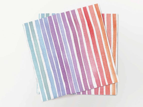 Napkins set, Rainbow Stripes, 100% linen