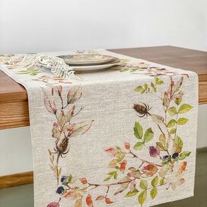 Thanksgiving table runner, Table runner, housewarming gift, linen, table decor, Thanksgiving, custom size table runner, hand made