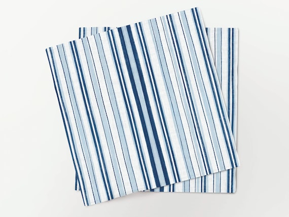 Coastal Blue Linen Napkins Set, 100% European Linen, Handmade.